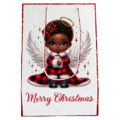 Schattigee Afro Angel Klein Meisje Rood & Zwart Ke Medium Cadeauzakje (Achterkant)