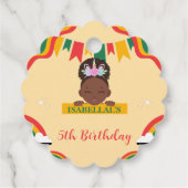 Schattigee afro eenhoorn Afro-Amerikaanse meisjes Bedankjes Labels (Achterkant)