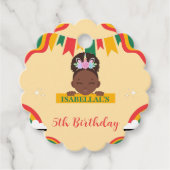 Schattigee afro eenhoorn Afro-Amerikaanse meisjes Bedankjes Labels (Voorkant)