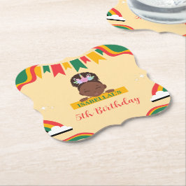 Schattigee afro eenhoorn Afro-Amerikaanse meisjes  Kartonnen Onderzetters