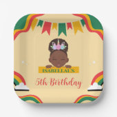 Schattigee afro eenhoorn Afro-Amerikaanse meisjes  Papieren Bordje (Voorkant)