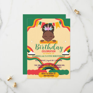 Schattigee afro eenhoorn Afro-Amerikaanse meisjes  Save The Date