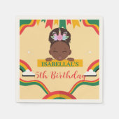 Schattigee afro eenhoorn Afro-Amerikaanse meisjes Servet (Voorkant)