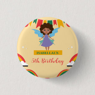 Schattigee afro engel Afro-Amerikaanse meisjes Ver Ronde Button 3,2 Cm