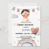 Schattigee Afro Rainbow Star Ballon baby shower Pa Kaart (Voorkant)