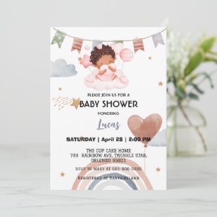Schattigee Afro Rainbow Star Ballon baby shower Pa Kaart