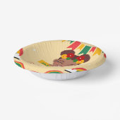 Schattigee afro regenboog Afro-Amerikaanse meisjes Papieren Kommen (Gebogen)