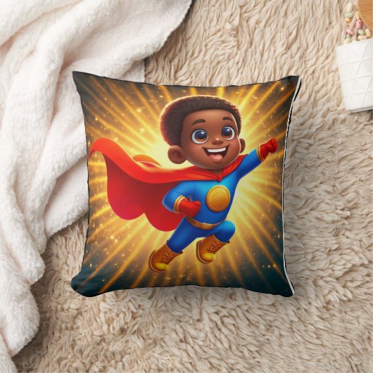 Schattigee Afro Superheld Gooi Kussen (Deken)