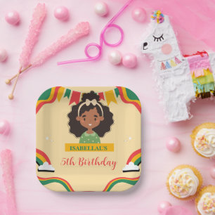 Schattigee afro zeemeermin Afro-Amerikaanse meisje Papieren Bordje