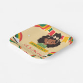 Schattigee afro zeemeermin Afro-Amerikaanse meisje Papieren Bordje (Gebogen)