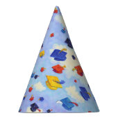 Schattigee afstudeerdop toss blauw feesthoedjes (Rechts)