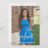 Schattigee Afstuderen Script Photo Template Kaart (Voorkant)