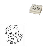 Schattigee Afstuderen uil in een Pet met een rol Rubberstempel (Gestempeld)