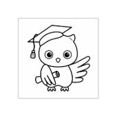 Schattigee Afstuderen uil in een Pet met een rol Rubberstempel (Afrduk)