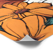 Schattigee Ai Basset Hound en Vlinder in Bloemen Poster (Hoek)