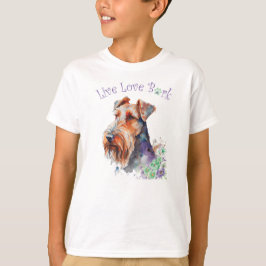 Schattigee Airedale Dog Floral T-shirt