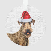 Schattigee Airedale Terrier Hond Vakantie Kerstfot Ornament (achterkant)
