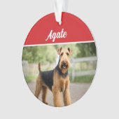 Schattigee Airedale Terrier Hond Vakantie Kerstfot Ornament (voorkant)