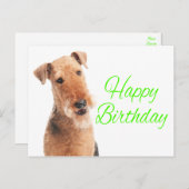 Schattigee Airedale Terrier Puppy Dog Happy Birthd Briefkaart (Voorkant / Achterkant)