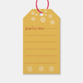 Schattigee akita hond rode santa hoed kerstcadeaut cadeaulabel (Voorkant)