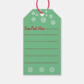 Schattigee akita in santa hoed slapende kersthond cadeaulabel (Voorkant)