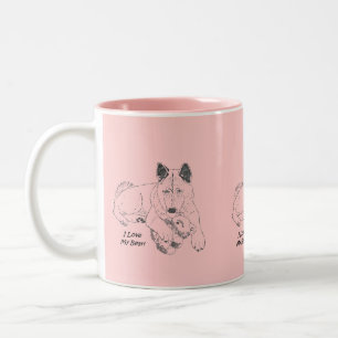 Schattigee akita met roze teddybeer kunst tweekleurige koffiemok