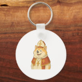 Schattigee Akita Pope - Funny Dog Design Sleutelhanger (Voorkant)