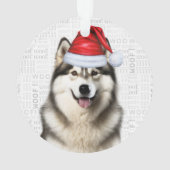 Schattigee Alaskan Malamute Dog Vakantie Kerstfoto Ornament (achterkant)