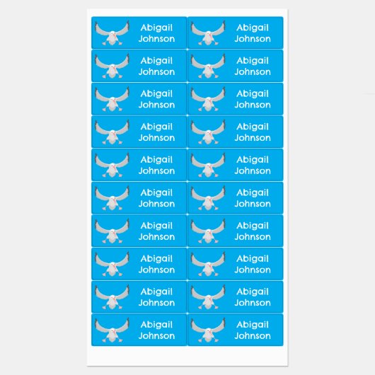 Schattigee albatros vogelvlucht cartoon gepersonal labels (Vel)
