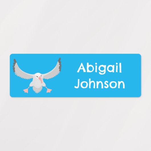 Schattigee albatros vogelvlucht cartoon gepersonal labels (Design 1)