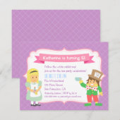 Schattigee Alice en Hatter Wonderland Tea Party Kaart (Voorkant / Achterkant)