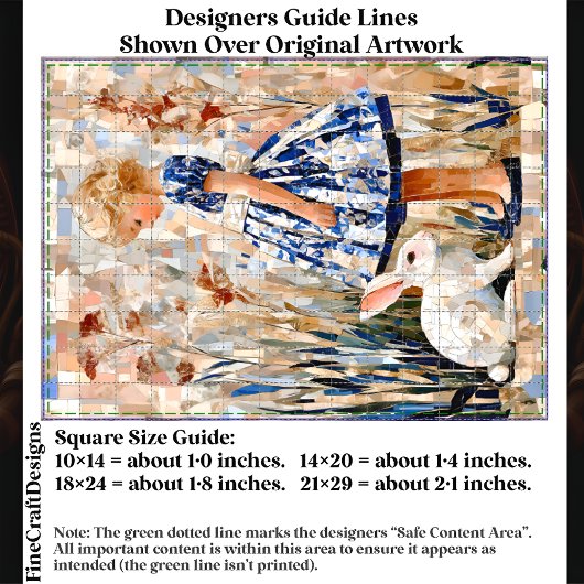 Schattigee Alice Geïnspireerd Mozaïek Portret EC1L Tissuepapier