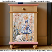 Schattigee Alice Geïnspireerd Mozaïek Portret EC1L Tissuepapier