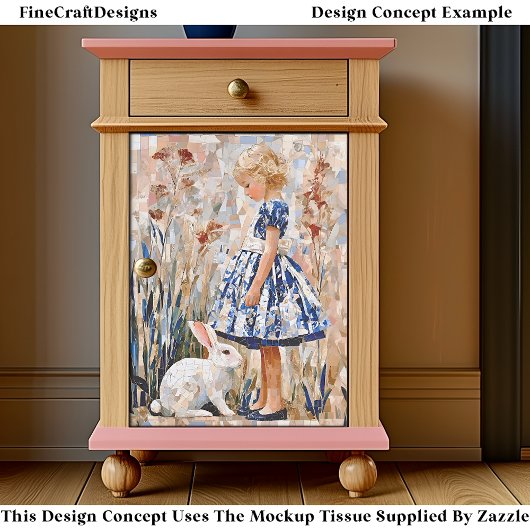 Schattigee Alice Geïnspireerd Mozaïek Portret EC1L Tissuepapier