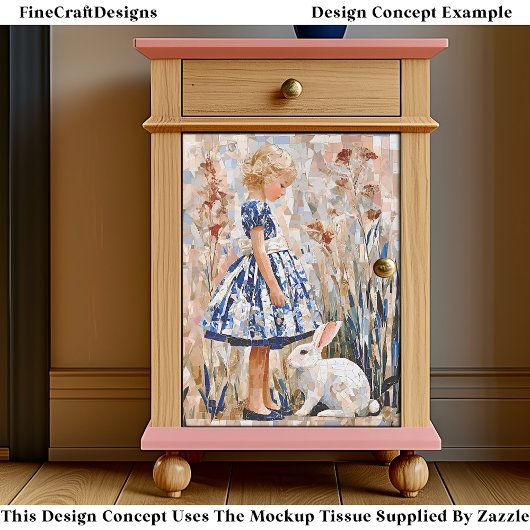 Schattigee Alice Geïnspireerd Mozaïek Portret EC1R Tissuepapier