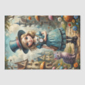 Schattigee Alice in Wonderland en Cheshire Cat Dec Tissuepapier (Voorkant)