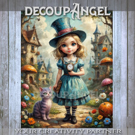 Schattigee Alice in Wonderland en Cheshire Cat Dec Tissuepapier