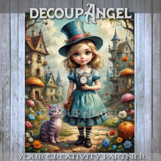 Schattigee Alice in Wonderland en Cheshire Cat Dec Tissuepapier