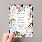 Schattigee Alice in Wonderland Verjaardagsthee Par Acryl Uitnodigingen (Insitu (Draagbaar))