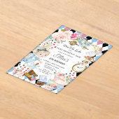 Schattigee Alice in Wonderland Verjaardagsthee Par Acryl Uitnodigingen (Laagn)