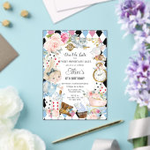 Schattigee Alice in Wonderland Verjaardagsthee Par Acryl Uitnodigingen (Insitu (Huwelijk))