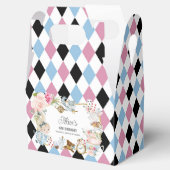 Schattigee Alice in Wonderland Verjaardagsthee Par Bedankdoosjes (Geopend)