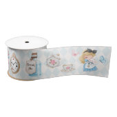 Schattigee Alice in Wonderland White Rabbit Satijnen Lint (Spoel)