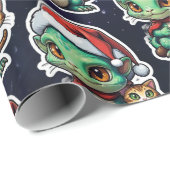 Schattigee Alien en Cat in Space Cadeaupapier (Rol Hoek)