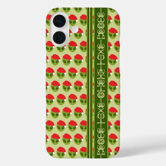 Schattigee Alien in Santa Hat Motif Jouw tekst in Case-Mate iPhone Case (Achterkant)