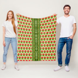 Schattigee Alien in Santa Hat Motif Jouw tekst in Fleece Deken