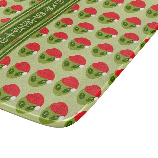 Schattigee Alien in Santa Hat Motif Jouw tekst in Snijplank (Hoek)