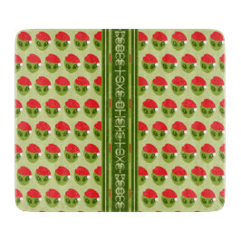 Schattigee Alien in Santa Hat Motif Jouw tekst in  Snijplank