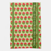 Schattigee Alien in Santa Hat Motif Jouw tekst in Theedoek (Verticaal)