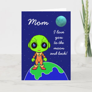 Schattigee Alien Moederdag Kaart door Jo Afbeeldin